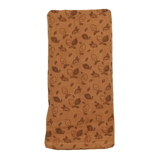 Muslin Cloth Baby 80x80 cm Organic Toffee Lemon Brown_Muslin Cloths_Snoozebaby