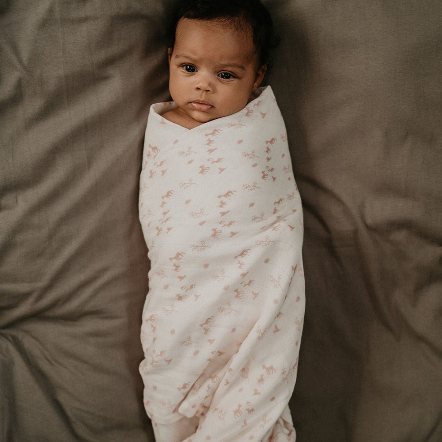 Swaddle Blanket XL Baby Flannel 120x120 cm Organic Desert Sand Brown_Swaddle Blankets_Snoozebaby