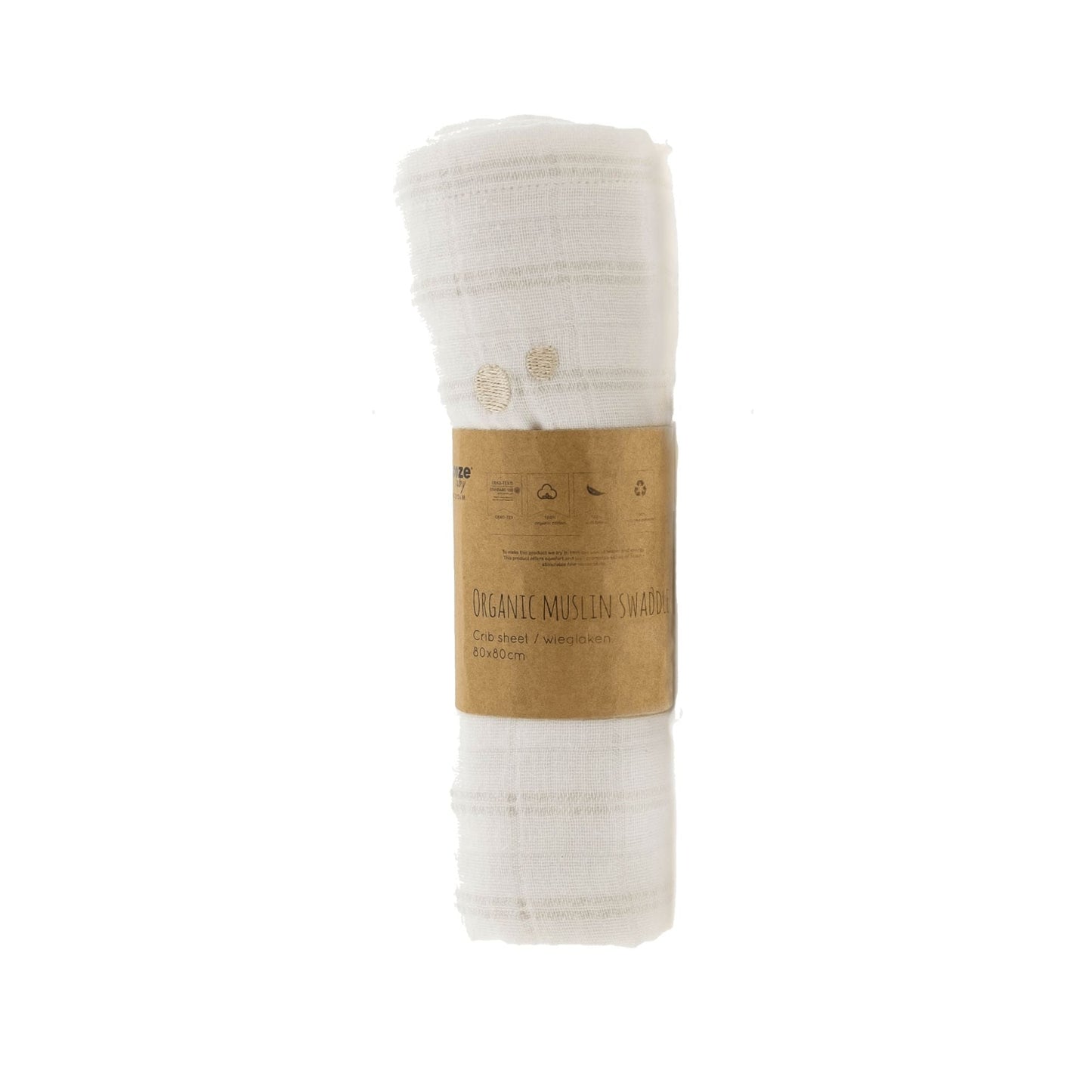 hydrofiele doek Hydrofiele Doek Baby 80x80 cm Organic Stone Beige - Swaddles