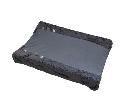 GOTS Changing Mat Cover Happy Dressing (45 x 70cm) Storm Grey