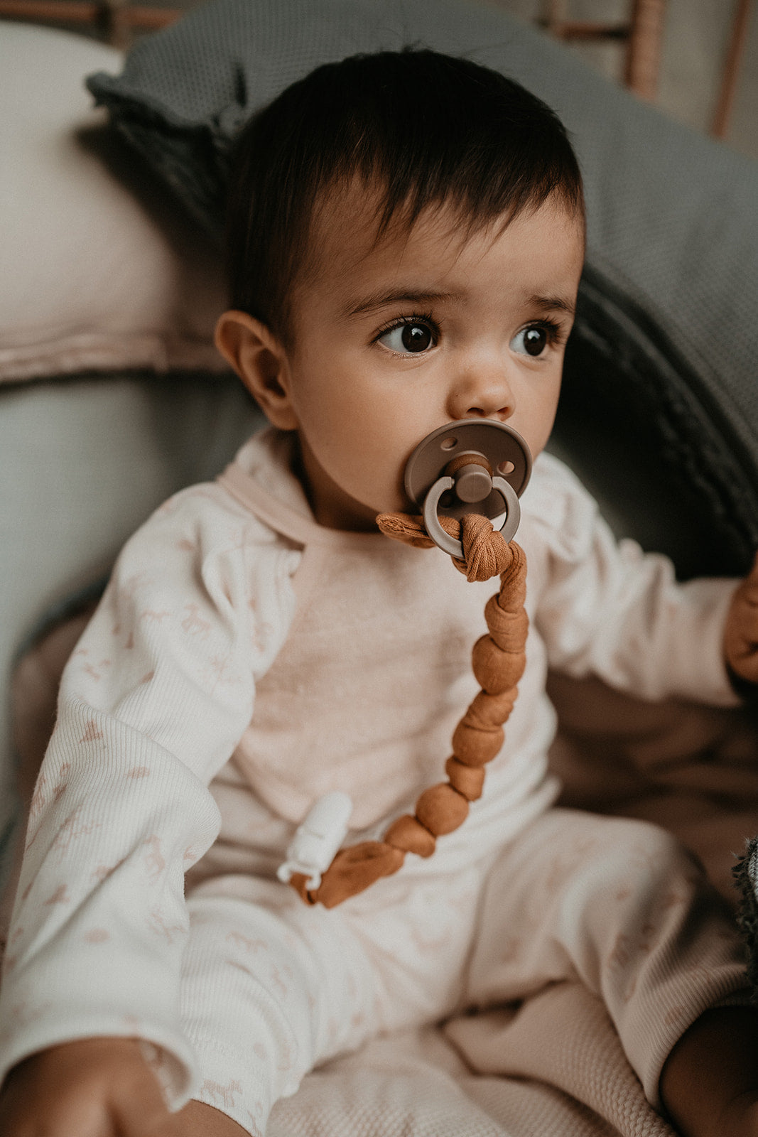 Organic Pacifier cord Toffee