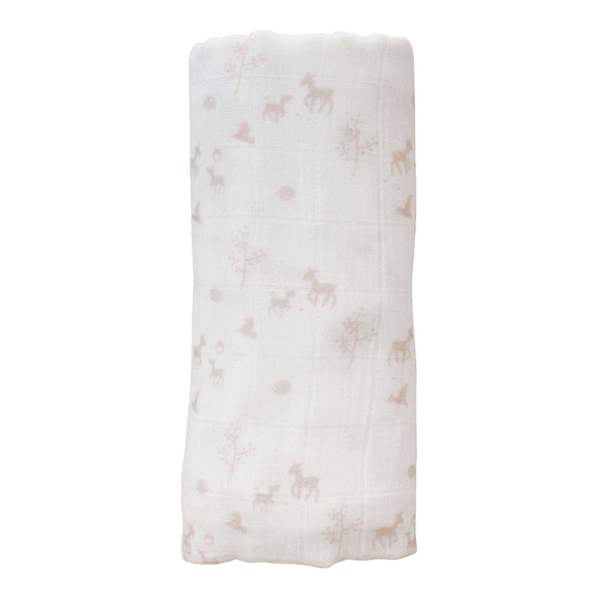 Swaddle Hydrophilic Cloth XL Baby 120x120 cm Bio Blush Springtime Weiß - Swaddles