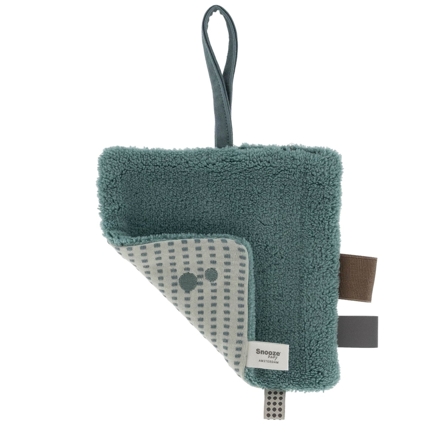 Doudou et carte postale Smokey Green_Cadeaux de naissance_Snoozebaby