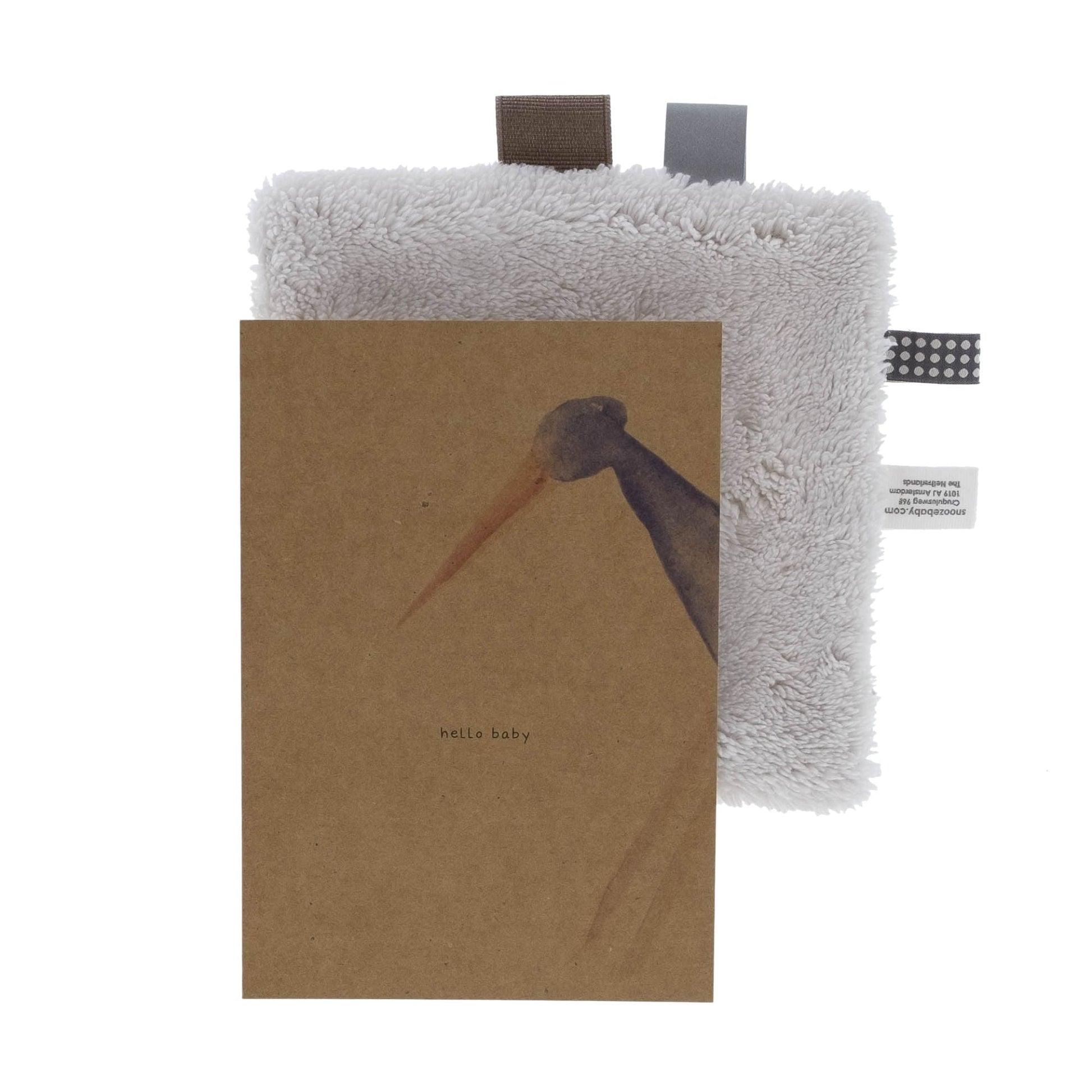 Doudou et carte postale pour bébé Stone Beige - Cadeaux pour bébé