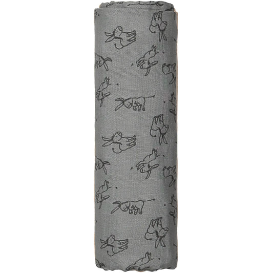 Emmaillotage Tissu Hydrophile Bébé 80x80 cm Bio Cloudy Grey - Emmaillotage