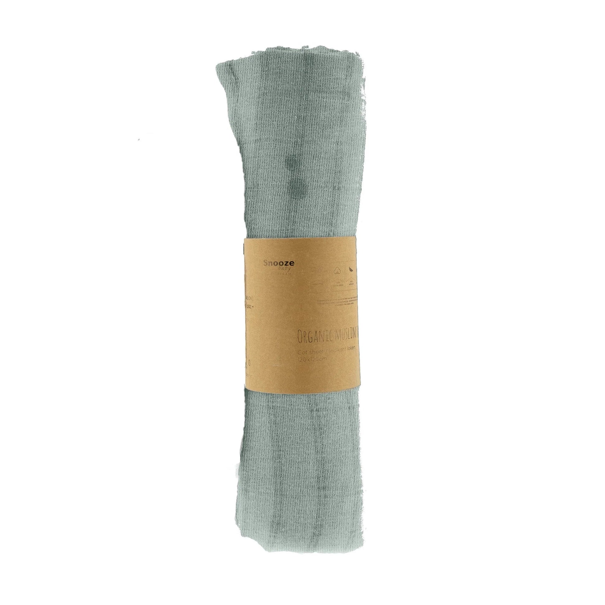 Emmaillotage Tissu Hydrophile XL Bébé 120x120 cm Bio Smokey Green - Emmaillotage