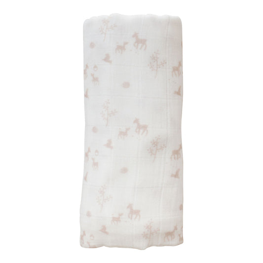 Hydrofiele doek XL Baby 120x120 cm Organic Blush Springtime White_Muslin Doekjes_Snoozebaby